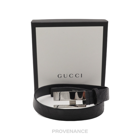 🔴 Gucci Belt - Black Crocodile Leather - Picture 1 of 6